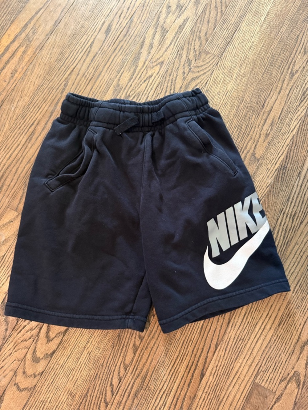 Nike Black Kids Logo Shorts with White Swoosh